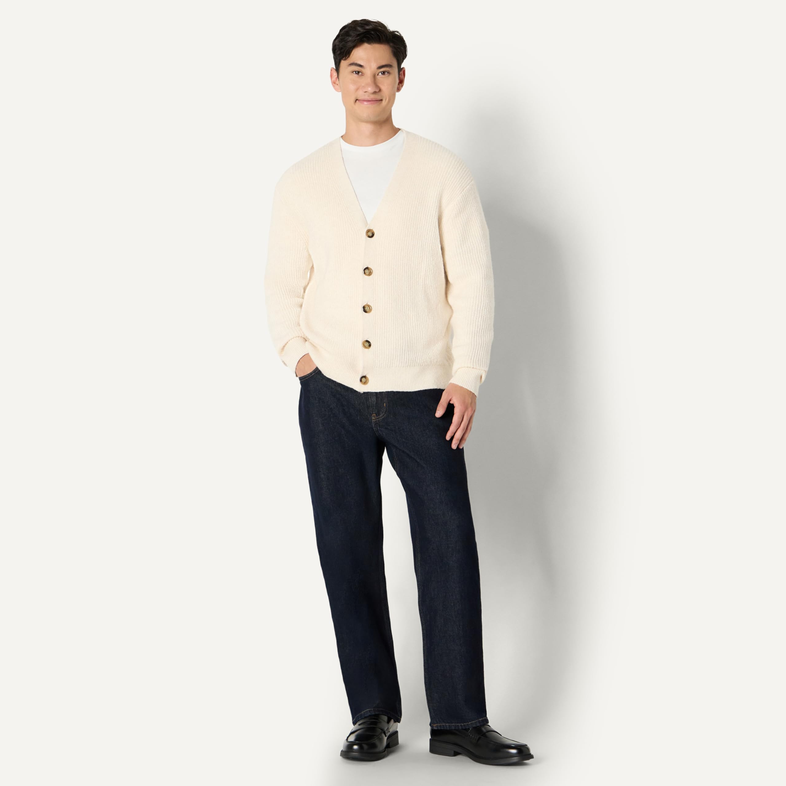 Amazon Essentials Cardigan en Coton Mélangé, Coupe Décontractée Homme