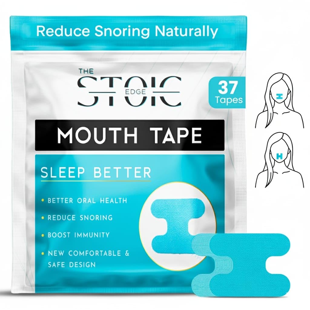 37 Mouth Tapes for Sleeping (Sleep Strips) Dermatologically Tested, Hypoallergenic & Latex-Free, Medical-Grade Adhesive, Pain-Free Removal, Beard-Friendly Anti-Snoring & Promotes Nasal Breathing