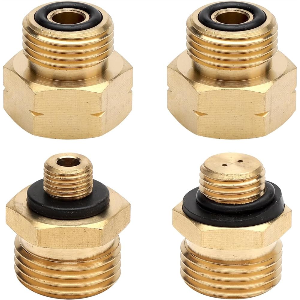 UDSKNV[KSL 4Pce Gas Bottle Adapter Set,Gas Adapter Gas Bottles Adapter,Euro Adapter for Gas Bottles,for Filling German Gas Bottles