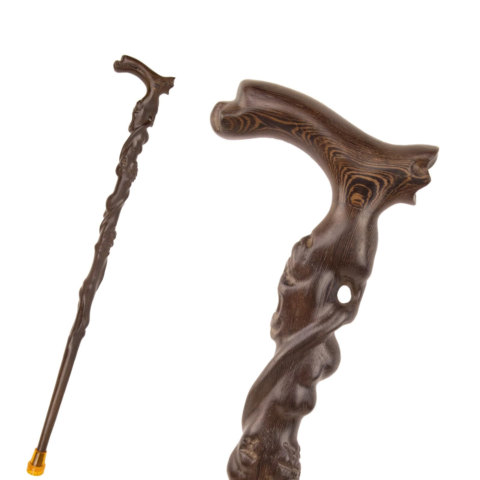 Madera Bastón de Caminar con Empuñadura Ergonomica – Estilo Gentleman para Mayores Hombres Mujeres Cosplay Colección & Regalo