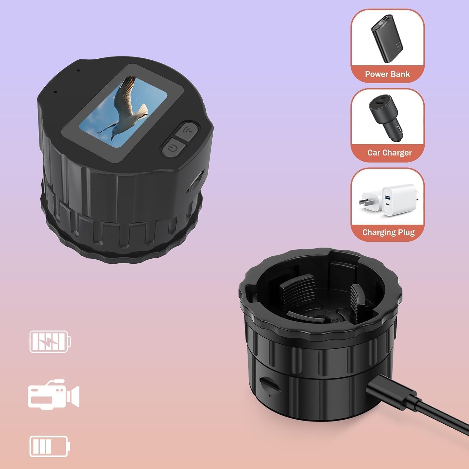 Cámara telescópica digital de 64 GB: grabación de video 2K, accesorio de microscopio telescópico WiFi, adaptador ocular de 25-50 mm, soporte de pantalla, control de aplicación, perfecto para