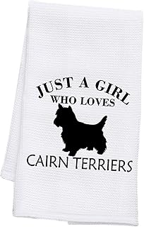 BDPWSS Cairn Terrier Gift for Women Funny Cairn Dog Mom Dog Owner Gift Just a Girl Who Loves Cairn Terriers Kitchen Towel (Girl Lover Cairn Terriers TW CA)