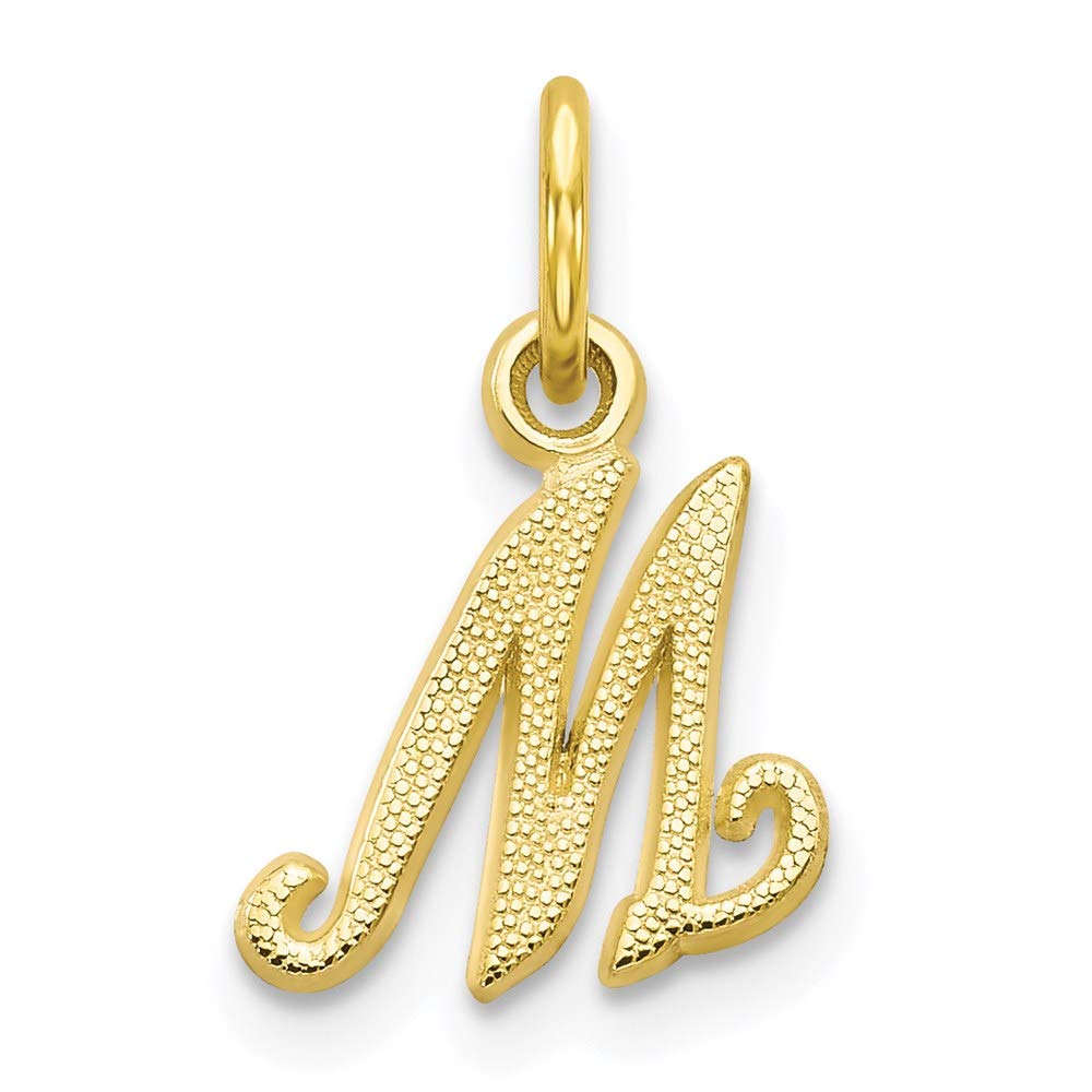 ICE CARATS 10k Yellow Gold Initial Monogram Name Letter M Pendant Charm Necklace Fine Jewelry Gifts For Women