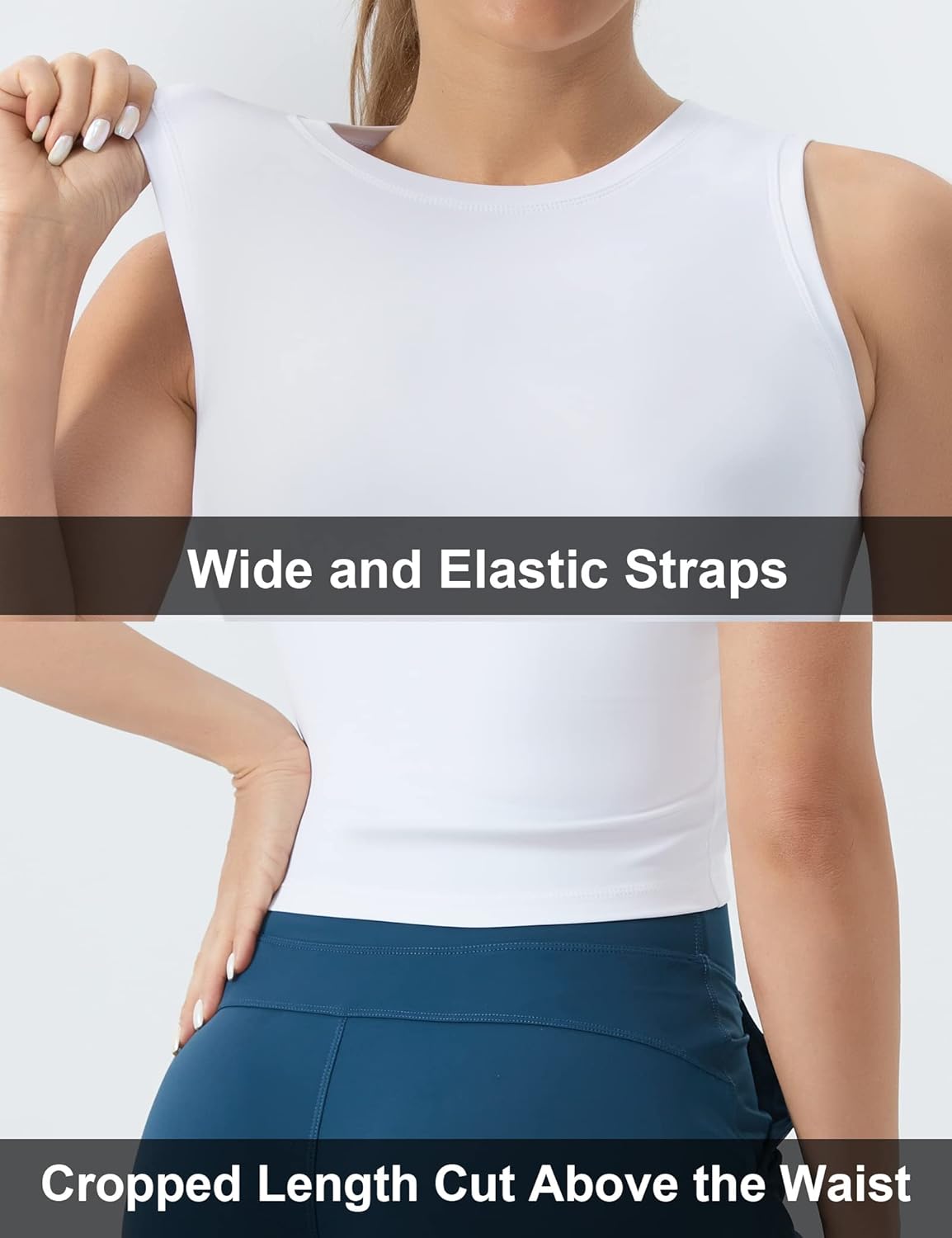 THE GYM PEOPLE Women's Workout Crop Tops Sleeveless Yoga Running Shirts Athletic Tank Top No Padding - Image 5