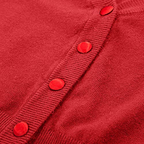 Image of Belle Poque Women's 3 /4 Sleeve Cropped Cardigan Shrugs Button Down Sweater
