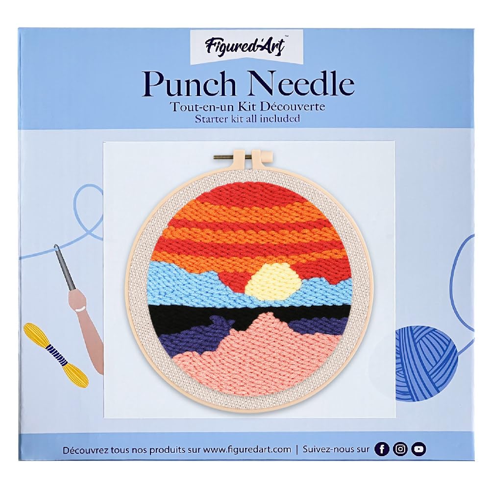 Punch Needle Kit Adulte Kit Punch Needle Complet Figured'Art - Petit Renard Ciel Bleu 20x20cm - Débutant Adultes Enfants Avec Cadre Circulaire Inclus Punch Needle Kit Adulte Kit Punch Needle Complet Figured'Art - Petit Renard Ciel Bleu 20x20cm - Débutant Adultes Enfants Avec Cadre Circulaire Inclus