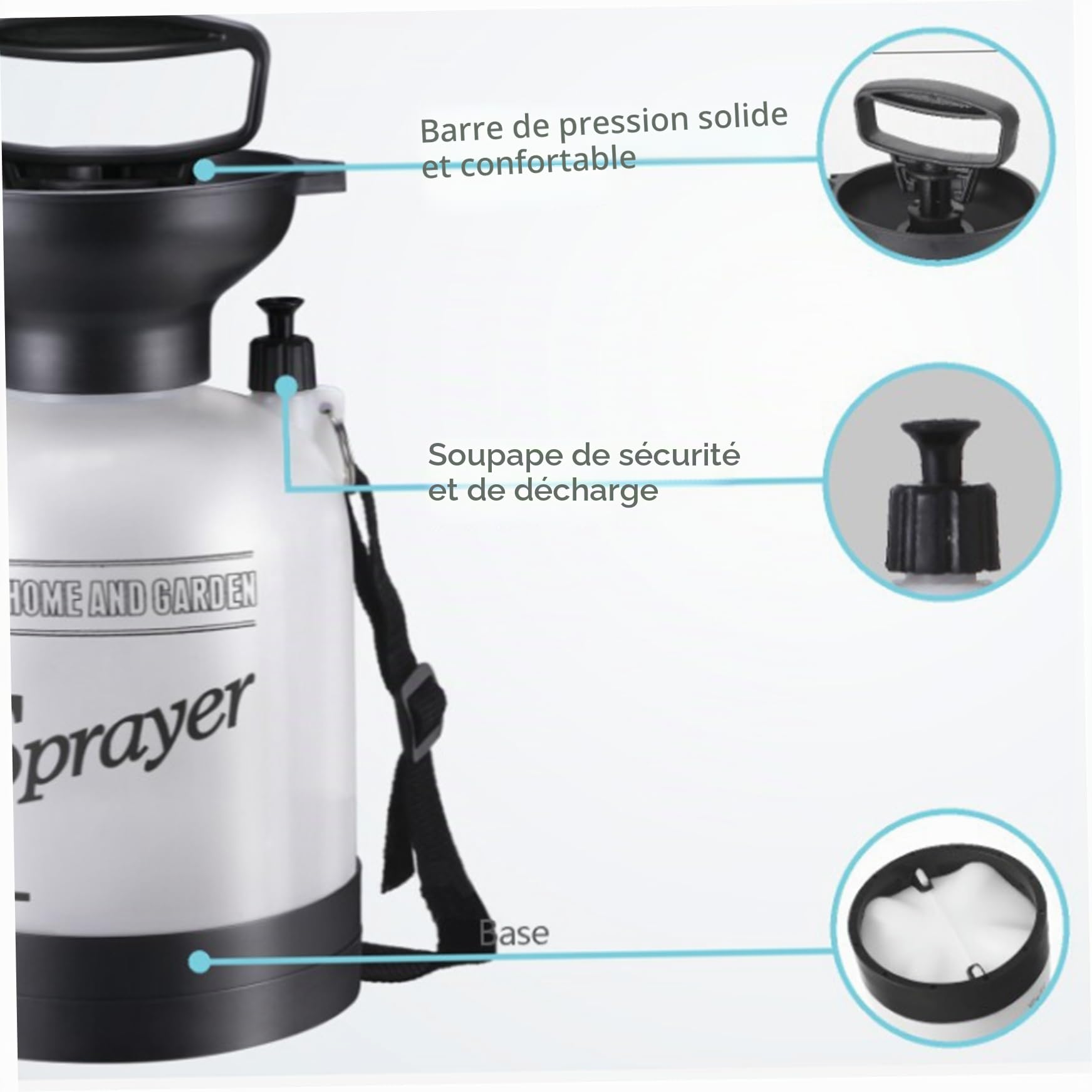 Douche de Camping Portable, Douche Portable 8L Avec 10 Modes TêTe de PulvéRisateur Et Tuyau de 9,84 Pieds Pour Jardin de RandonnéE