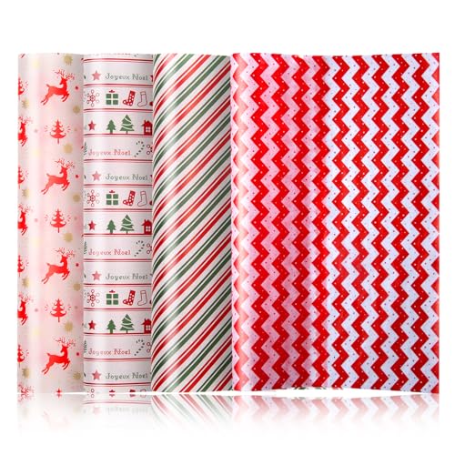 KKBES 100 Sheets Christmas Wax Paper Sheets, Deli Paper Wrap,
