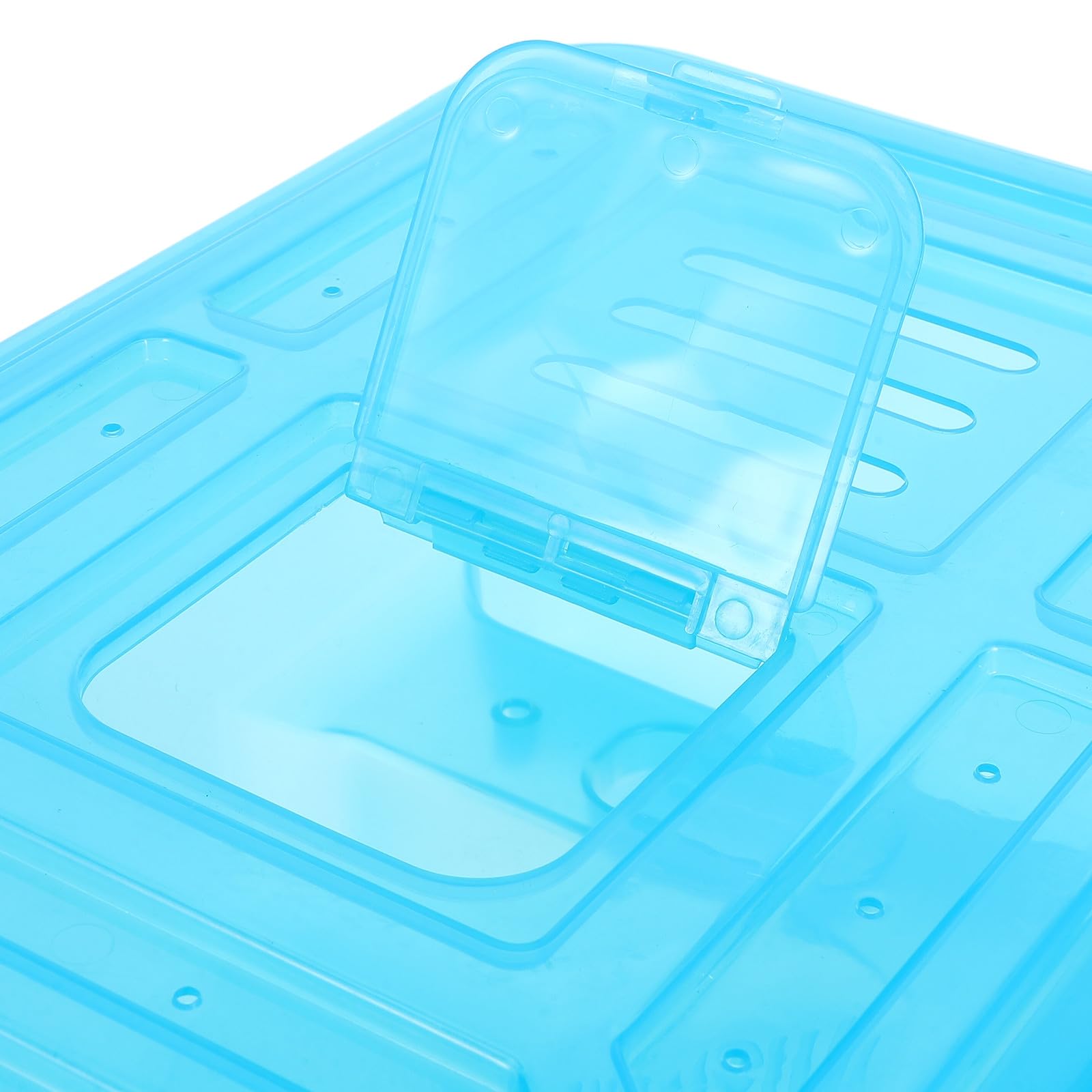 Turtle Tank Kit con Coperchio e Basking Platform per Rettili | Abs, Base Ampia con Zona Asciutta Separata, Lid Apribile e Cover Sigillata, 13.07x9.33x5.71in
