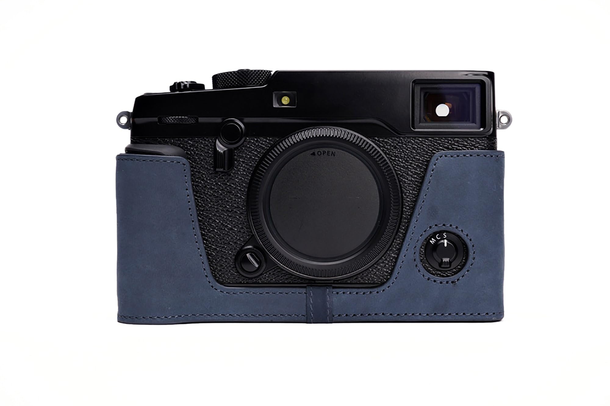 Étui en cuir bleu Fujifilm X-Pro2 pour la photographie de rue et voyage