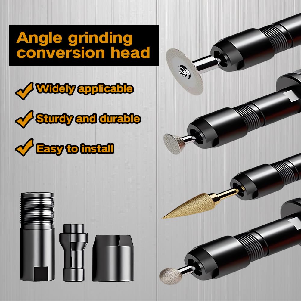 Zestaw adapterów do szlifierek kątowych, 2-częściowy zestaw adapterów do szlifierki prostej (6 mm + 3 mm) do wykończenia krawędzi, adapter szlifierski, polerowanie, narzędzie do konwersji do