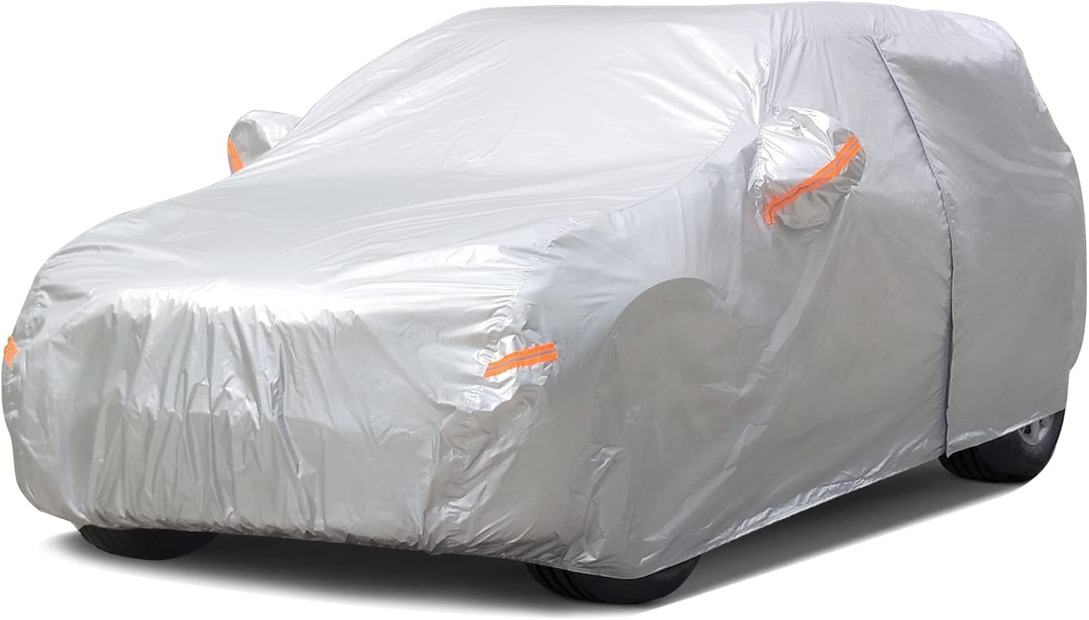 SEAZEN Car Cover with Zipper, 2 Layer Full Car Covers Waterproof/UV Protection/Snowproof/Dustproof, Universal Car Cover (Fit SUV Jeep-Length 191" to 200")