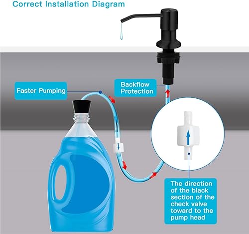 Miniatura 3 de Dispensador de jabón para fregadero de cocina, dispensador de jabón para fregadero Kichen, kit de tubo de extensión de 47 pulgadas, bomba