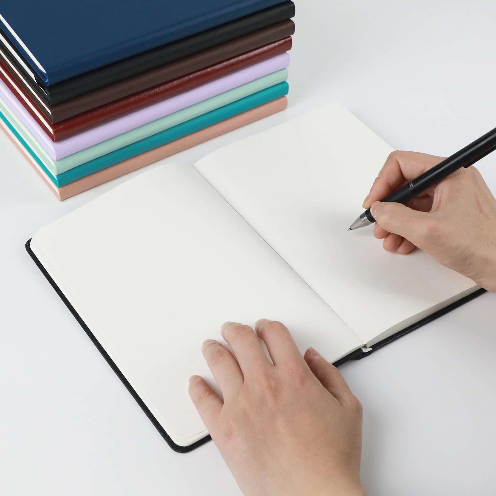 Confezione da 2 quaderni A5 con copertina rigida, 140 pagine, carta da 120 g/m², per disegnare, scuola, diario, 14 x 21 cm, marrone