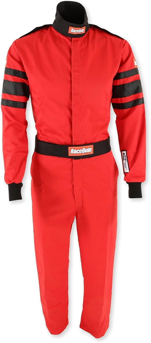 RaceQuip 110013RQP 110 Series 1-Pc Driving Suit SFI 3.2A/1 Red/Black Medium
