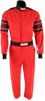 RaceQuip 110013RQP 110 Series 1-Pc Driving Suit SFI 3.2A/1 Red/Black Medium