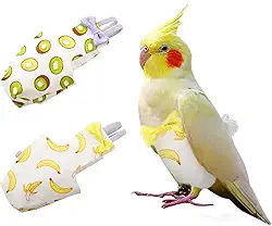 KAMA BRIDAL Fraldas laváveis de papagaio de fralda de pássaro, roupa de voo de papagaio, fraldas reutilizáveis para periquito, calopsita mini arara Budgie Canary 2 peças