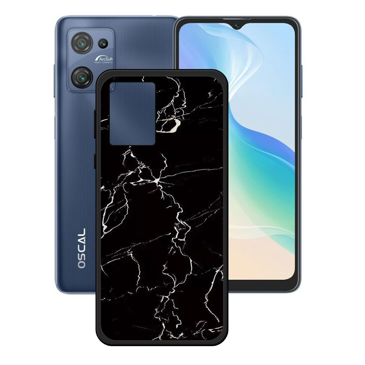 LCEHTOGYE Coque pour Blackview Oscal C30 Pro, Étui Housse Noir Ultra