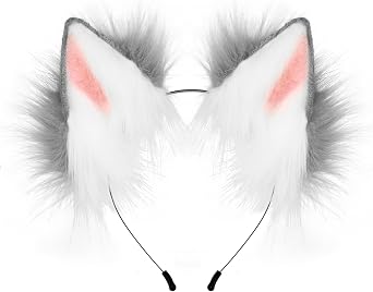 HAOAN Handmade Cat Fox Fur Ears Hairhoop Headwear Anime Party Halloween Costume Headband Hairband
