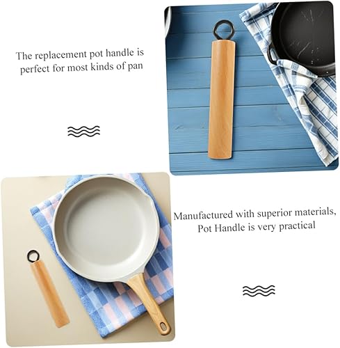 Miniatura 3 de Mikinona Wok Mango Wok Accesorios Mango Desmontable Utensilios de Cocina de Repuesto de Olla de Repuesto de Mango de Madera Universal Utensilios de