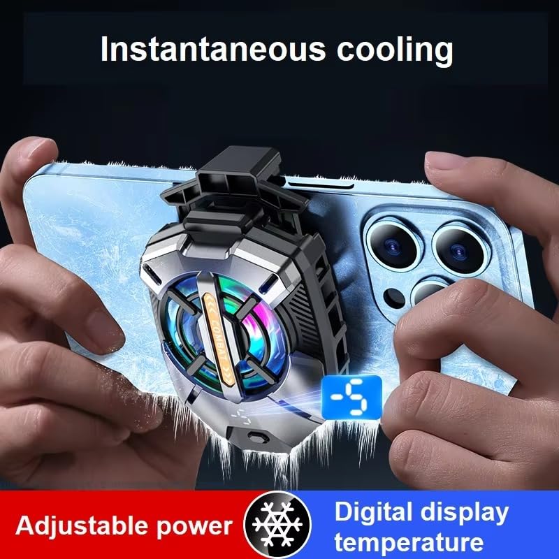 Image of BKN Fast Ultra Cooling Mobile AC Fan Magnetic Radiator | Mobile Cooler USB Powered Fan Cooling Radiator Game Cooler -3 degree for Mobile Phone Gaming, Live Streaming (FS09 fan)