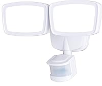 Vista 1 de VAXCEL Luz de inundación LED integrada de 2200 lm con sensor de movimiento de doble cabezal para exteriores con 4 modos, activada por movimiento