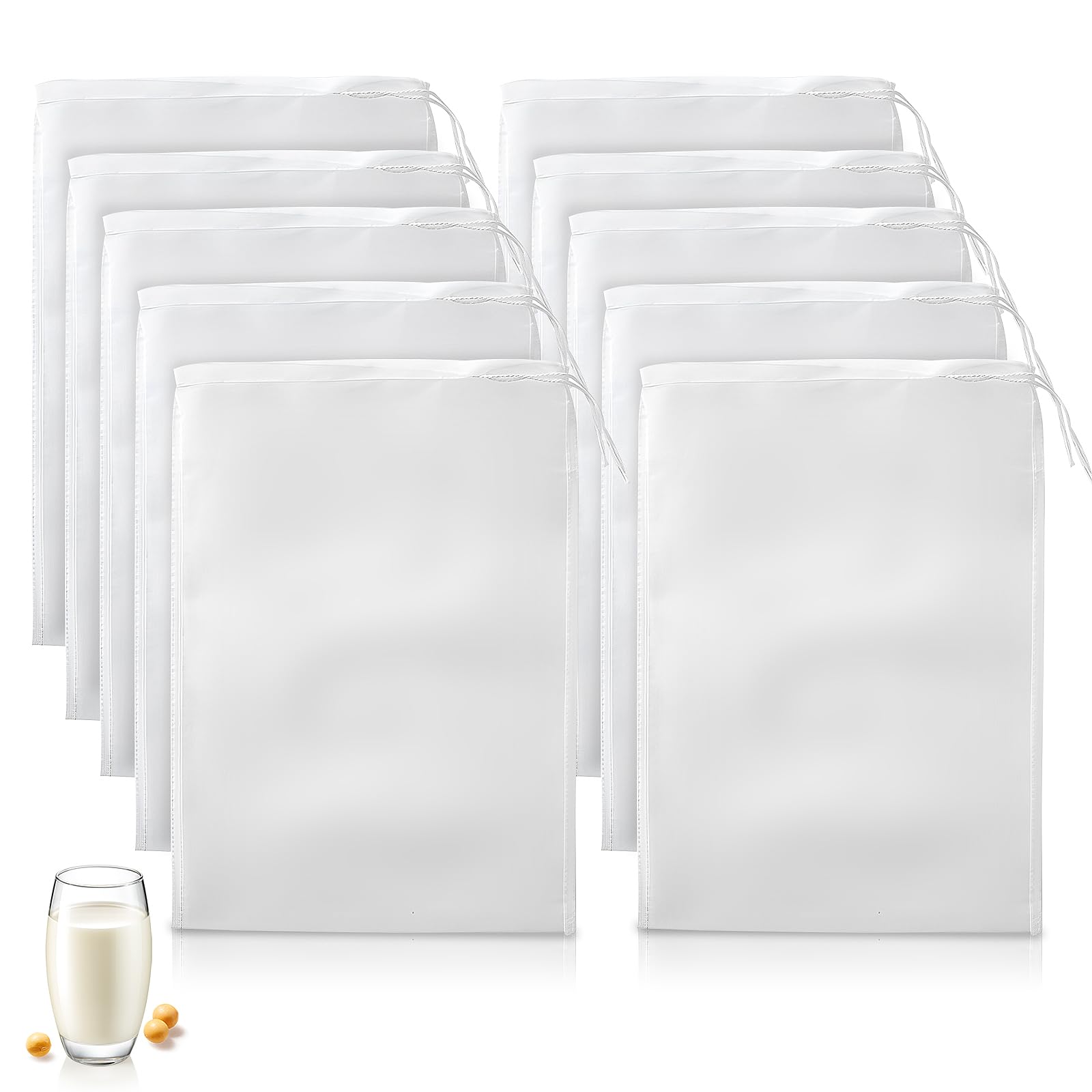 10PCS Cheese Cloths for Straining Muslin Cloths for Cooking Nut Milk Bag Reusable Cheesecloth Bags Strainer Bag 11.8" X 7.8"
