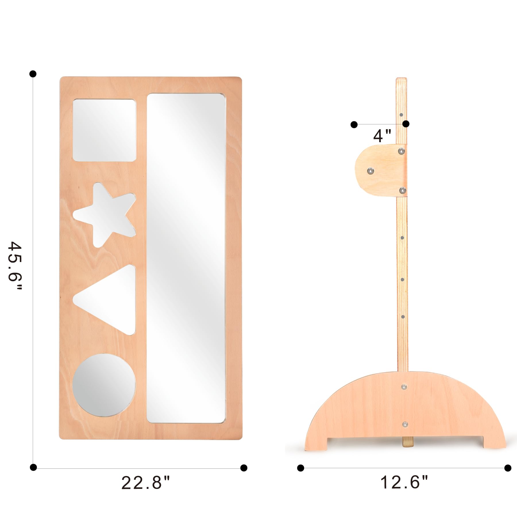 Espejo de seguridad para bebés inastillables con barra de dominadas, juego de exploración de aprendizaje temprano para bebés, muebles Montessori para guardería, preescolar y guardería 8