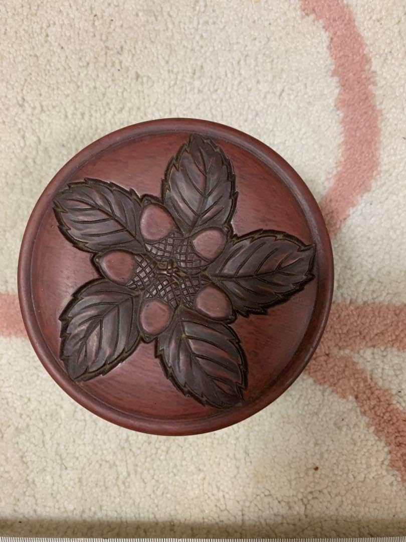 茶道具 加藤五陶造 弥七田 織部焼 平水指 掻合塗割蓋 陶印 元箱 平水指