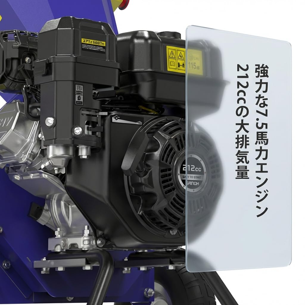 Amazon | ウッドチッパーエンジン式 Gaidoh 木材粉砕機 エンジン粉砕機