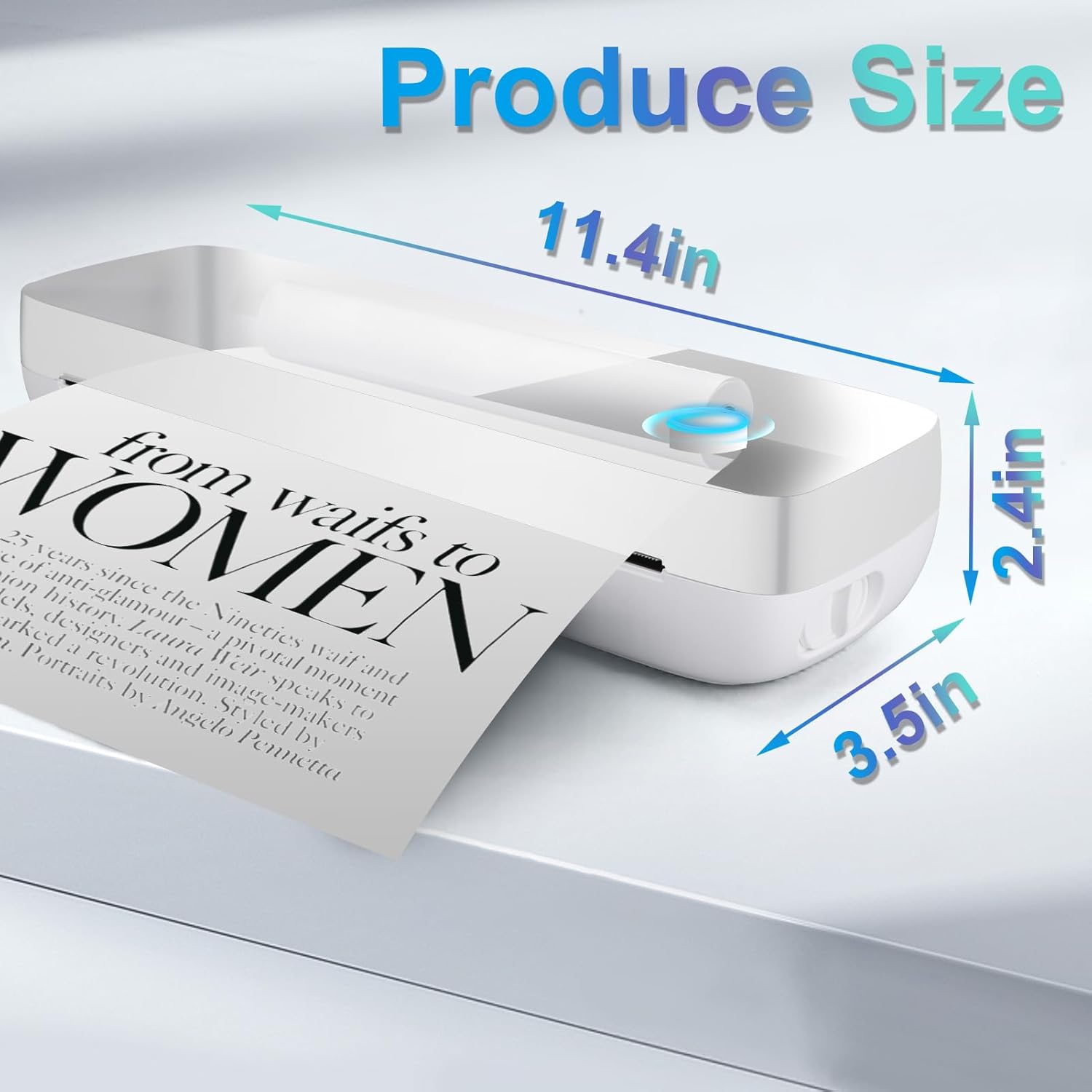 Yosoo Health Gear Portable Printer Long Standby Light, HD Printing Technology, Thermal Printers for Travel, Office, Home, School, Support 7 Print Sizes Ink, Compatible with iOS, Android, Laptop