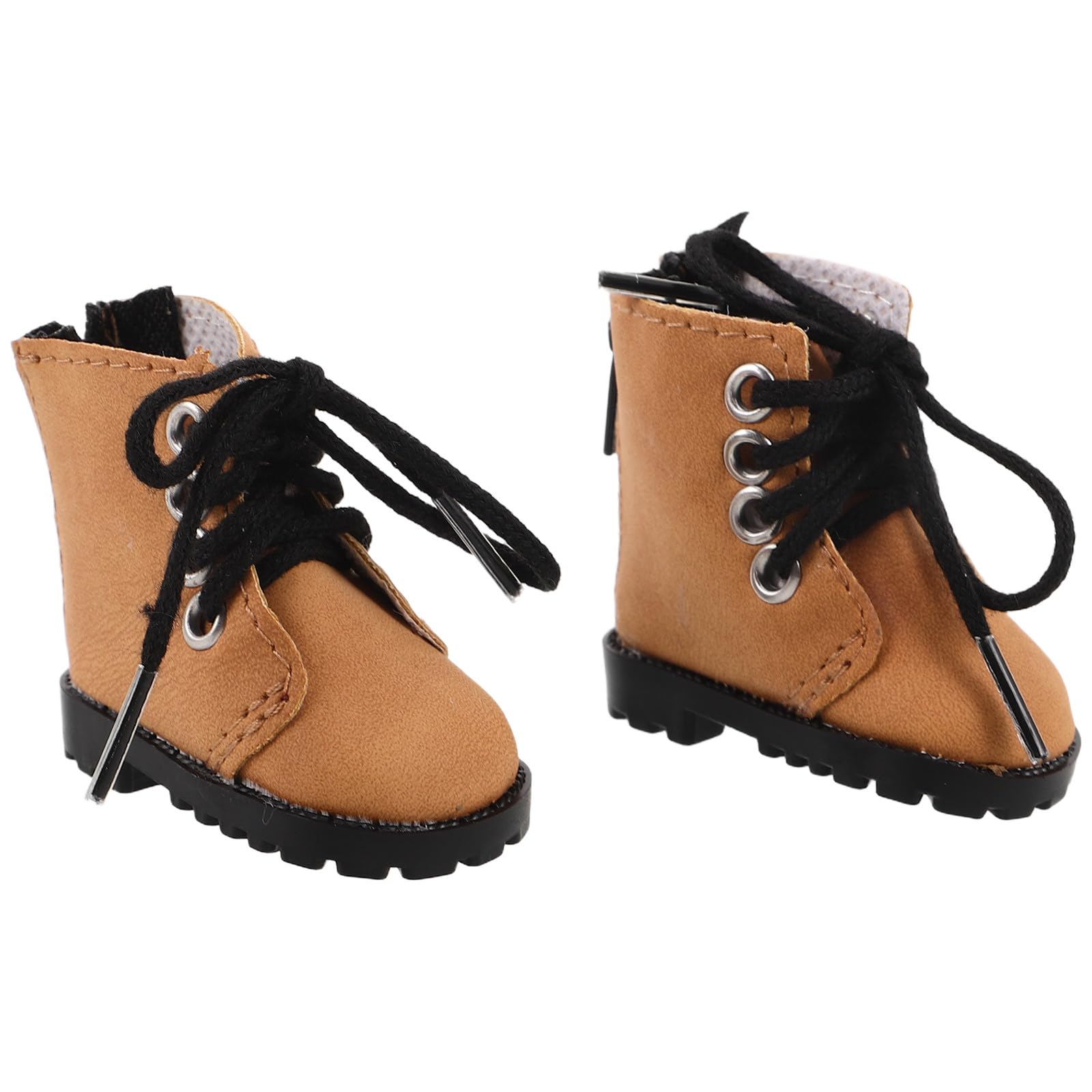 1 Pair Mini Doll Boots for 20cm Bjd Dolls, Brown Gloss Finish