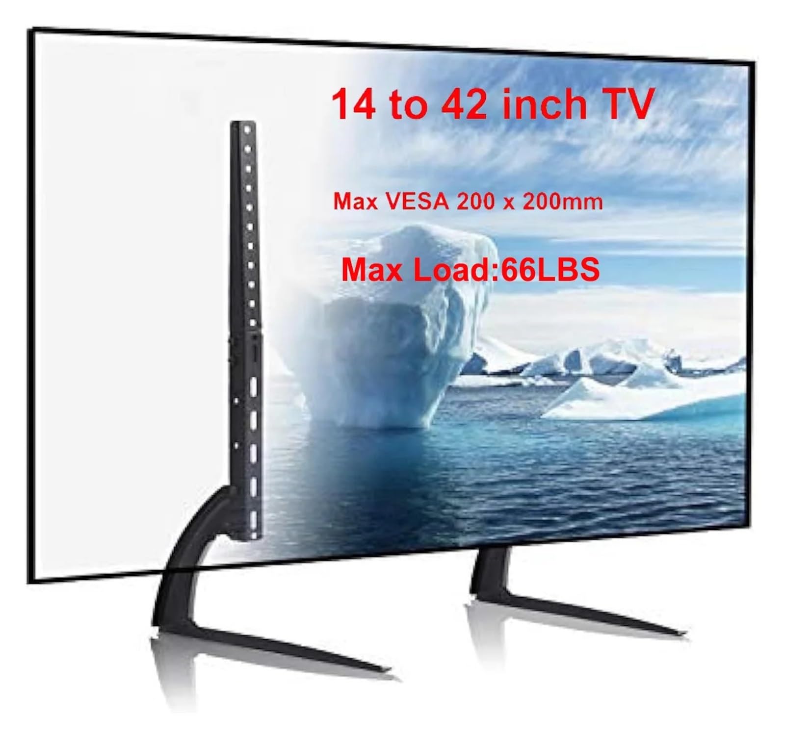 Supporto universale per TV da tavolo, compatibile con TV con schermo da 32 a 75 pollici, base per TV a 3 livelli regolabili in altezza, gambe per TV Max VESA 600 x 400 mm (nero B)