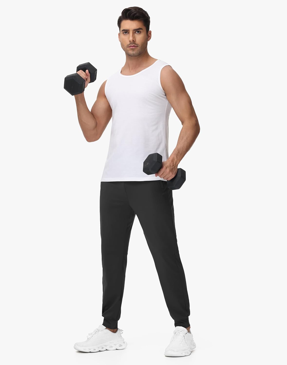 JWM Men's Fleece Lined Joggers with 3 Zipper Pockets Loose Fit Sweatpants Winter Jogger Pants Athletic Workout Gym Running - Image 7