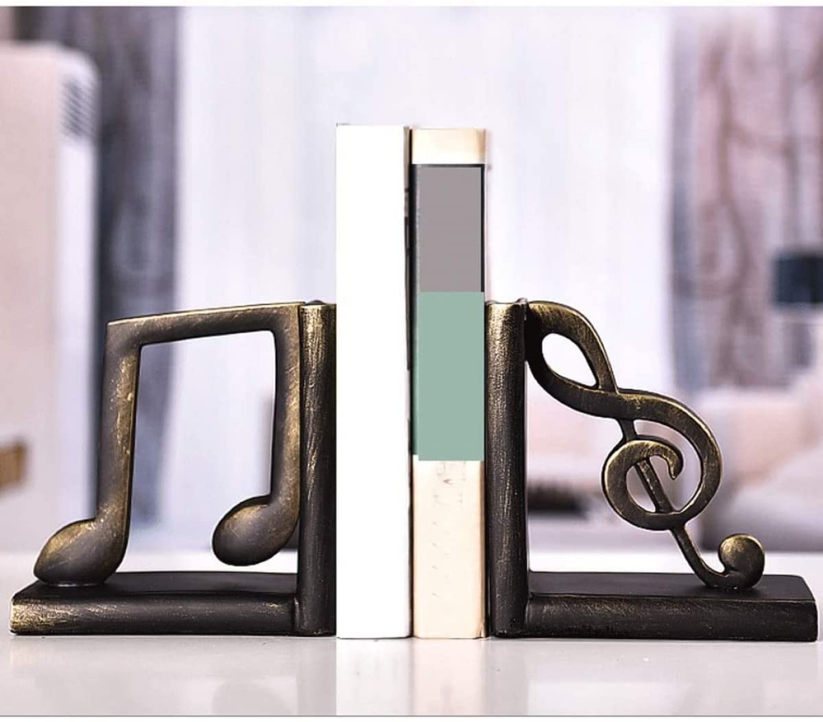Serre-livres En Métal Avec Notes De Musique - Lot De 2, Grands Et Stables, Design étoilé - 10
