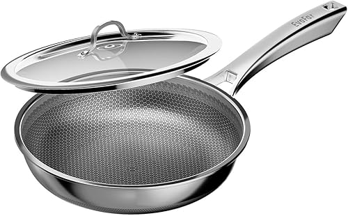 Sartén antiadherente híbrida de 10 pulgadas, sartén antiadherente de acero inoxidable, utensilios de cocina sin PFOA, sartén de chef no tóxica,