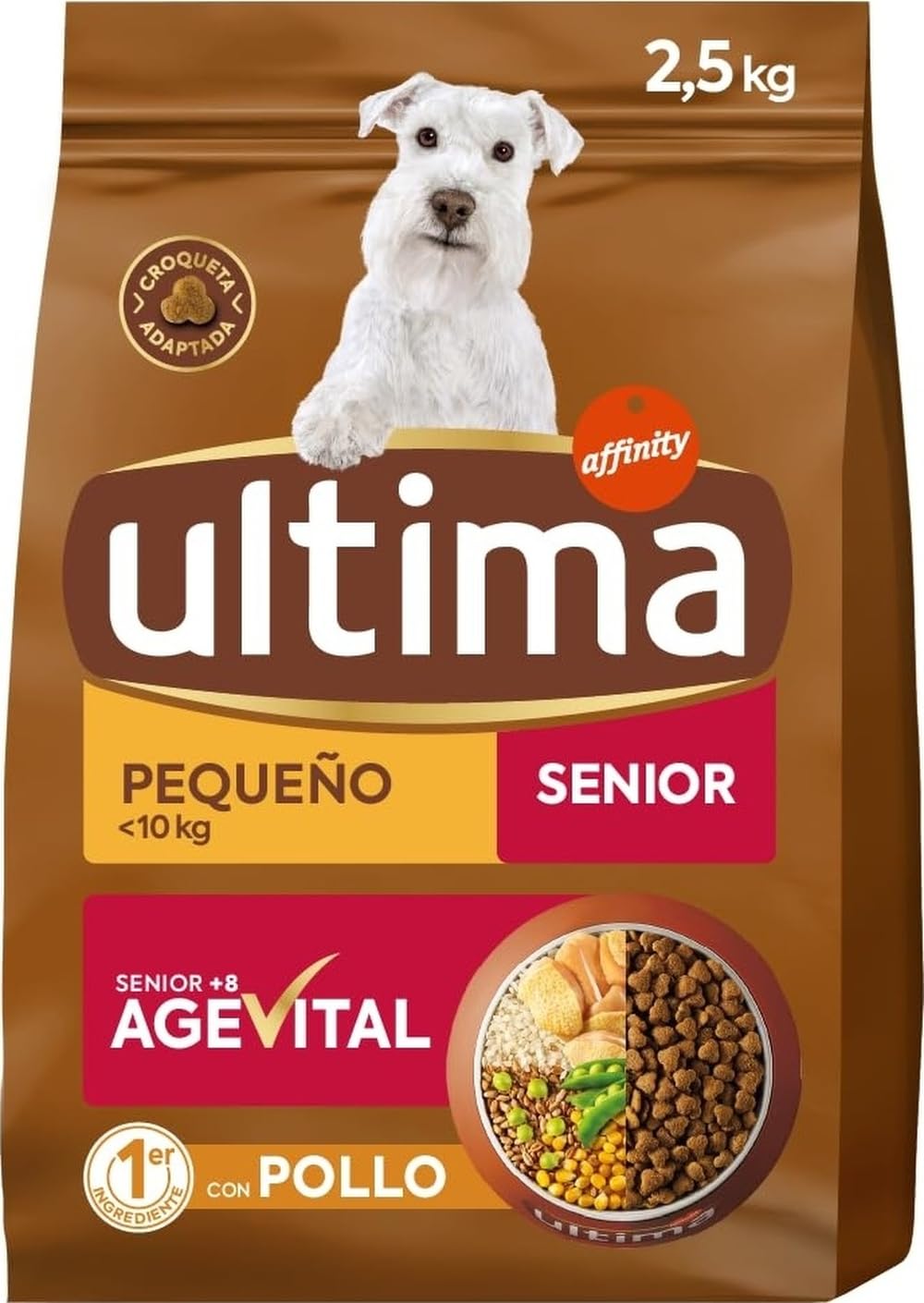 Ultima Pienso para Perros Pequeños Senior con Pollo - 2,5kg