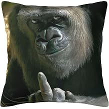 Funny Gorilla Throw Pillow Cover Decorative Pillow Case Funny Home Decor Square 18 x 18 Inch Cushion Pillowcase