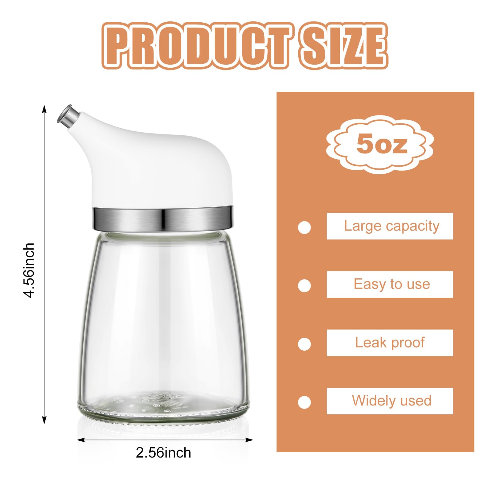 Botella dispensadora de salsa de soja de vidrio de 5 onzas, dispensador de aceite de oliva, dispensador de vinagre, boquilla antigoteo, contenedor de salsa de soja, botellas de vinagre para