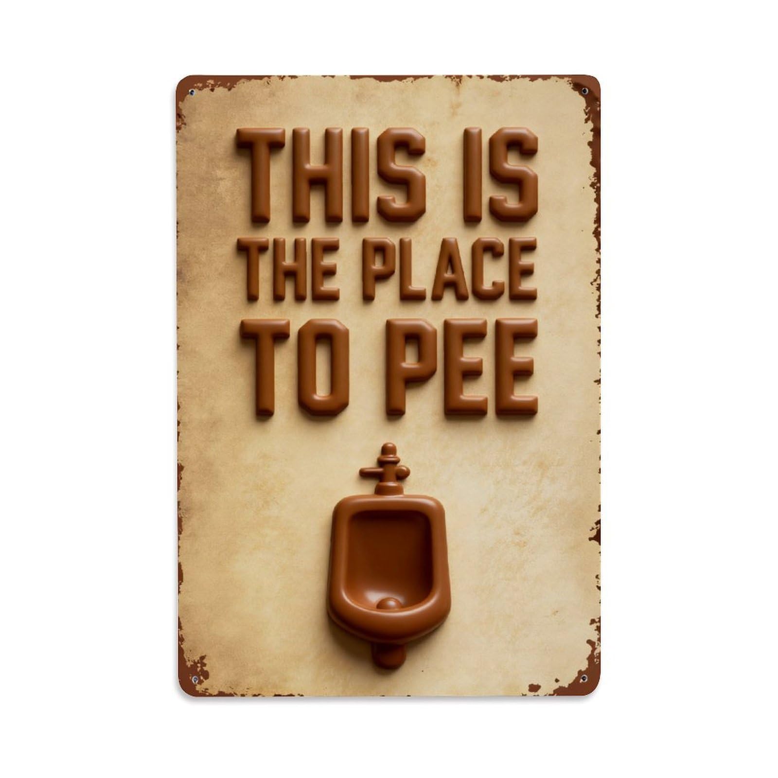 This Is The Place To Pee Vintage Metal Tin Sign Retro Wall Decor, Bar Garage Cafe Kitchen Home Wall Art Poster Decoration 8x12inches
