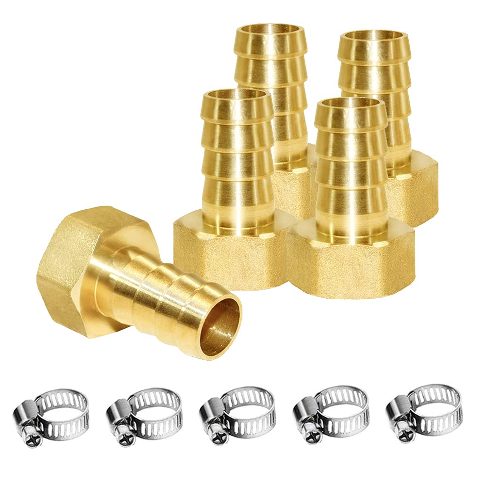 Raccord cannelé en laiton 1,6 cm adaptateur femelle 1,27 cm NPT pour connexion tube souple