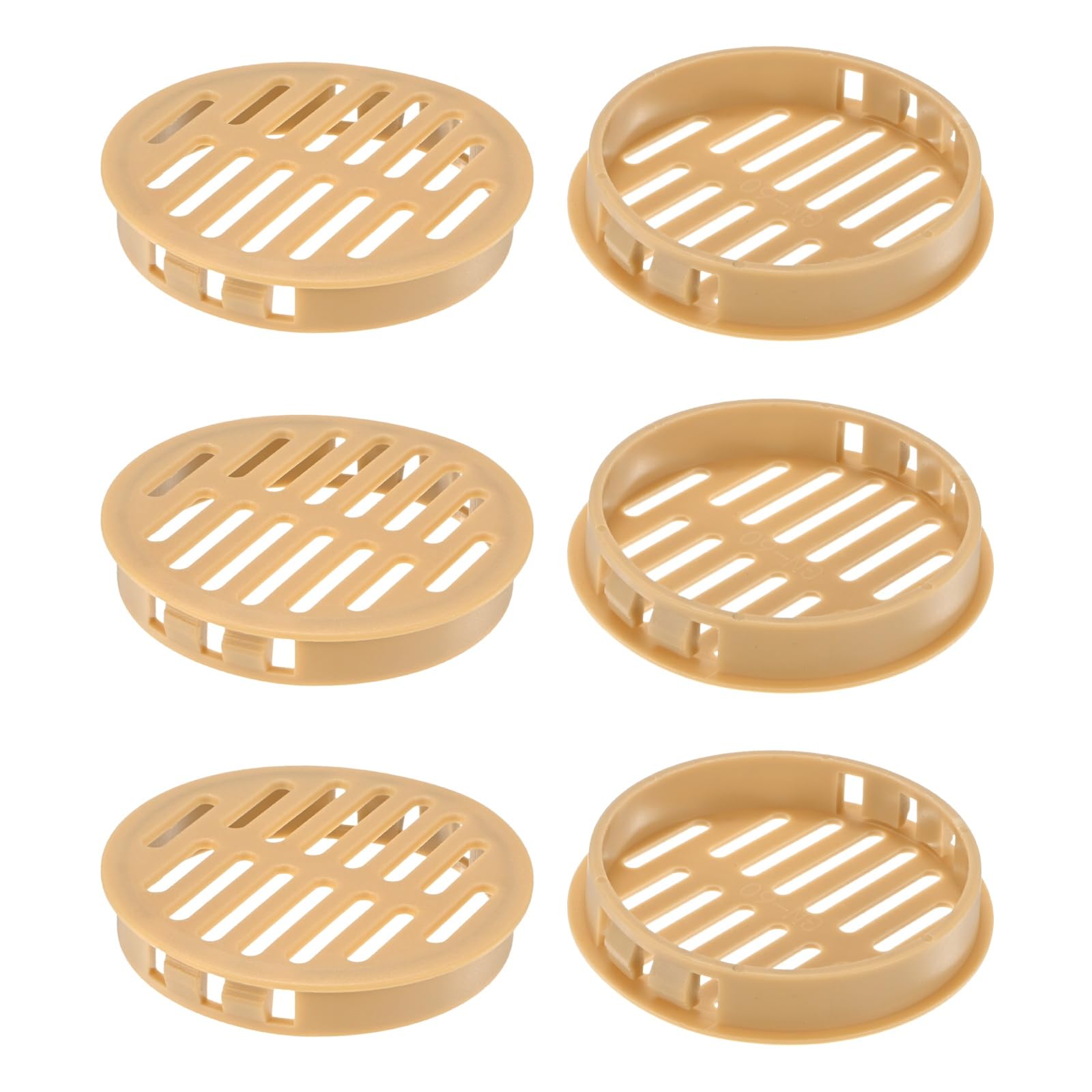 M METERXITY 6-Pack Round Soffit Vents, 60mm/2.36 Inch Plastic Circular Soffit Vent Cover Air Vent Grille Mesh Hole for Bathroom Home/Office/Kitchen/Cabinet/Wardrobe [Orange]