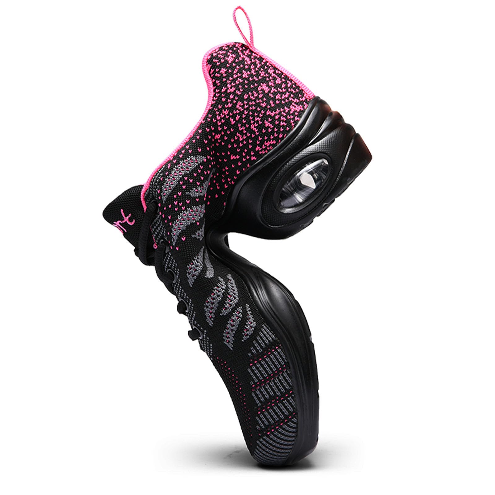 SECHRITE Chaussures de Danse Femme Baskets et Chaussures de Jazz Danse Sport Semelle Fendue Modern Athletic à Lacets Maille Sneakers