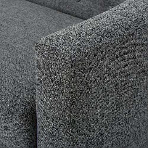 Christopher Knight Home Bridie Mid-Century Modern Loveseat, Grey Fabric - Thumbnail 6