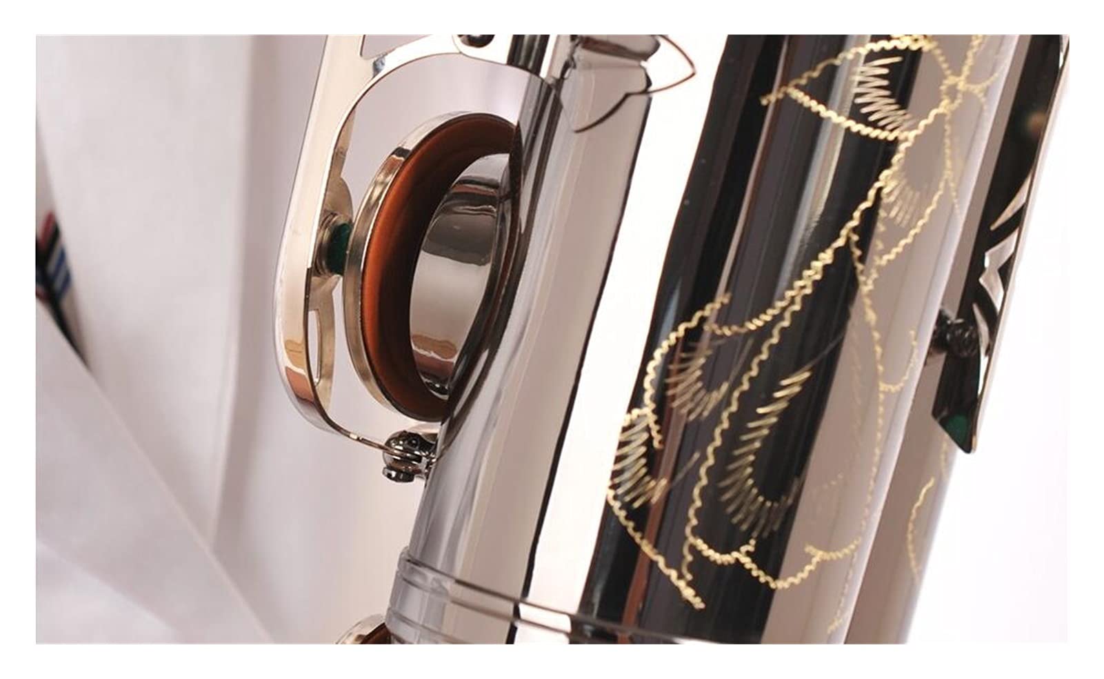 Sax Principianti Kit BB Tenor Black Nickel Strumento Sassofono B Sax Piatto con Cassa Asforzi Strumento a fiato (Color : Gold Lacquer)
