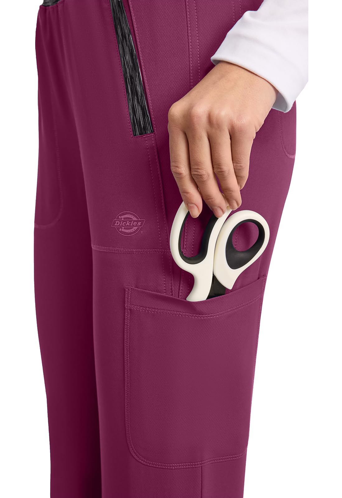 Dickies Dynamix DK185 - Pantalón quirúrgico para mujer, tiro natural, pierna cónica, pantalón deportivo
