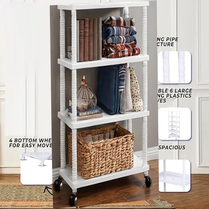 Image of YouCopia Book Self - 6 Layer Portable Book Shelf, Kids Books Racks for Home Plastic, Bookshelf for Home, Book Shelves, Book Stand, Book Organizer, Book Rack for Study Room