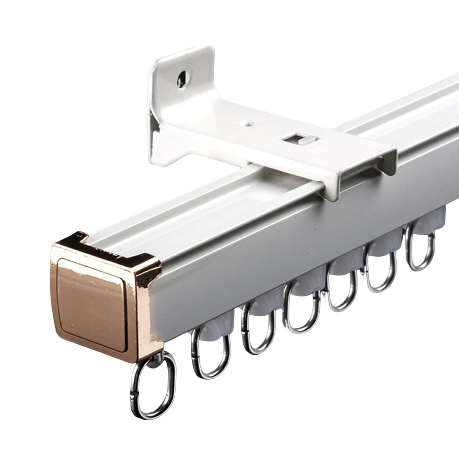 Séparateur De Pièces Robuste (1 M-6 M) Rail Rideaux Plafond, Rail De Rideau En Aluminium Pour Salon Et Chambre À Coucher(White-Wall,1.2m)
