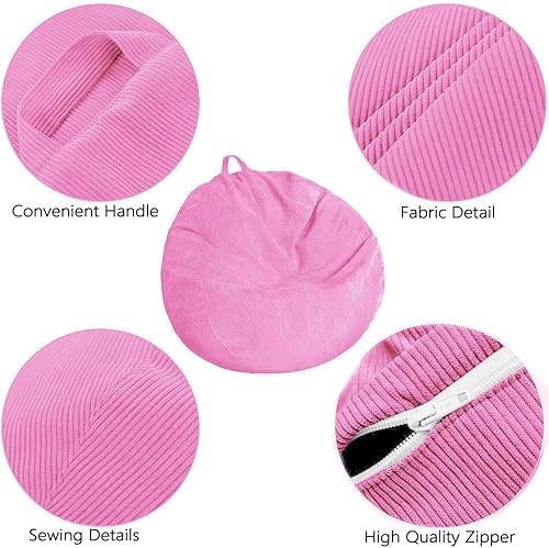 Miniatura 4 de Kisoy - Funda para puf de almacenamiento de animales de peluche (sin relleno), lavable, ultrasuave, para organizar juguetes de peluche o textiles,