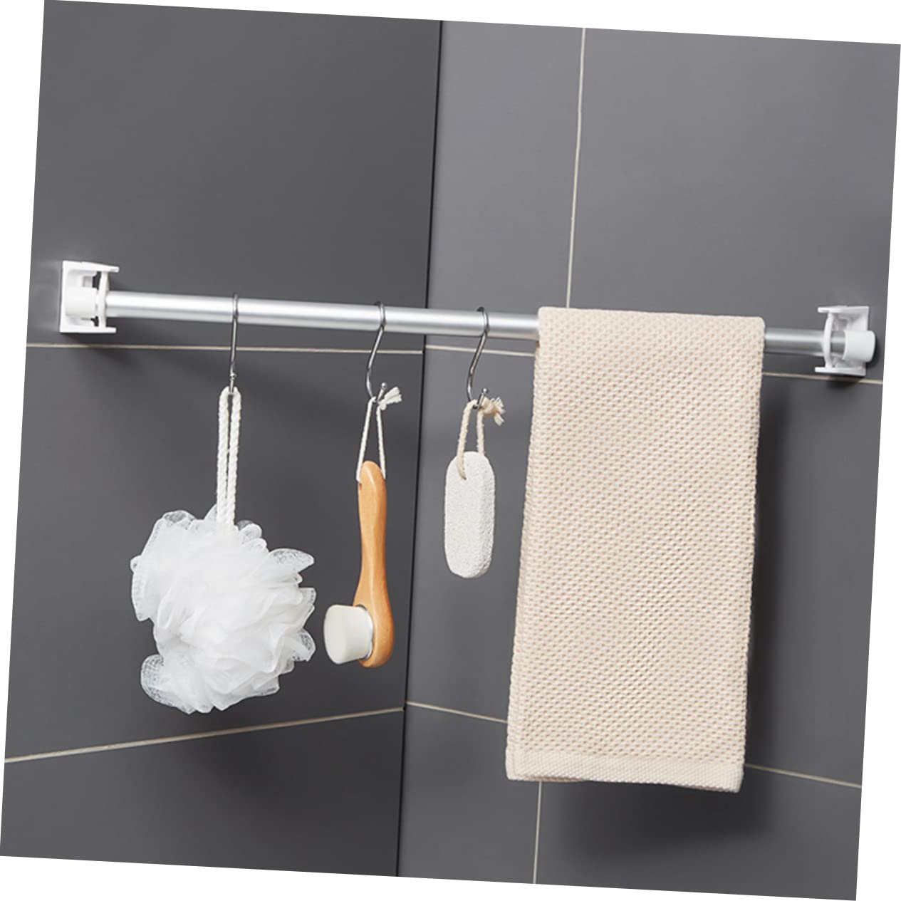 8pezzi Ganci per Bastoni Tende Regolabili Supporti Adesivi per Asta Tende Facili da Installare su Superfici Lisce per Casa e Ufficio Design Moderno e Funzionale